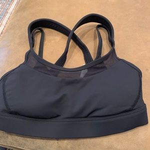 Black get down bra solid mesh strappy